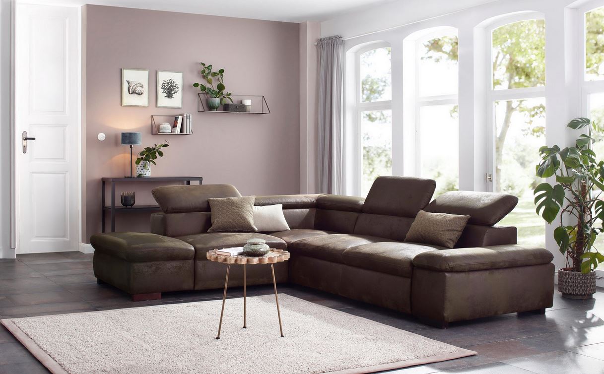 Ecksofa ★ 272x226cm Braun Schlaffunktion Lederoptik Bett B-Ware