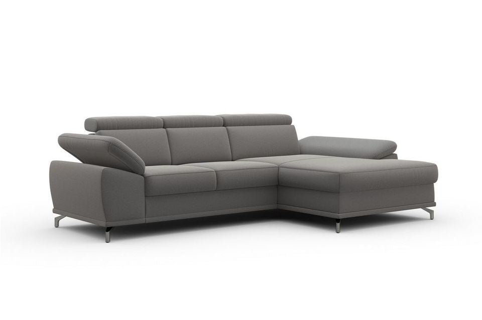 Ecksofa 295x180cm Grau Schlaffunktion Bettkasten Federkern B-Ware