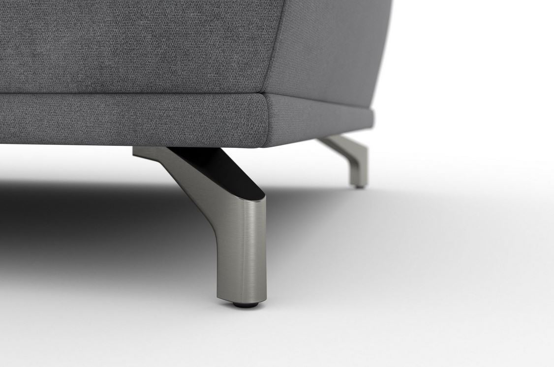 Ecksofa in Grau mit Schlaffunktion, Bettkasten, Federkern und Sitztiefenverstellung, Couch Cabrio in Microfaser.