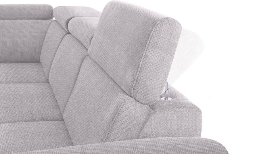 Ecksofa 245x194cm Grau Schlaffunktion Bettkasten Federkern B-Ware