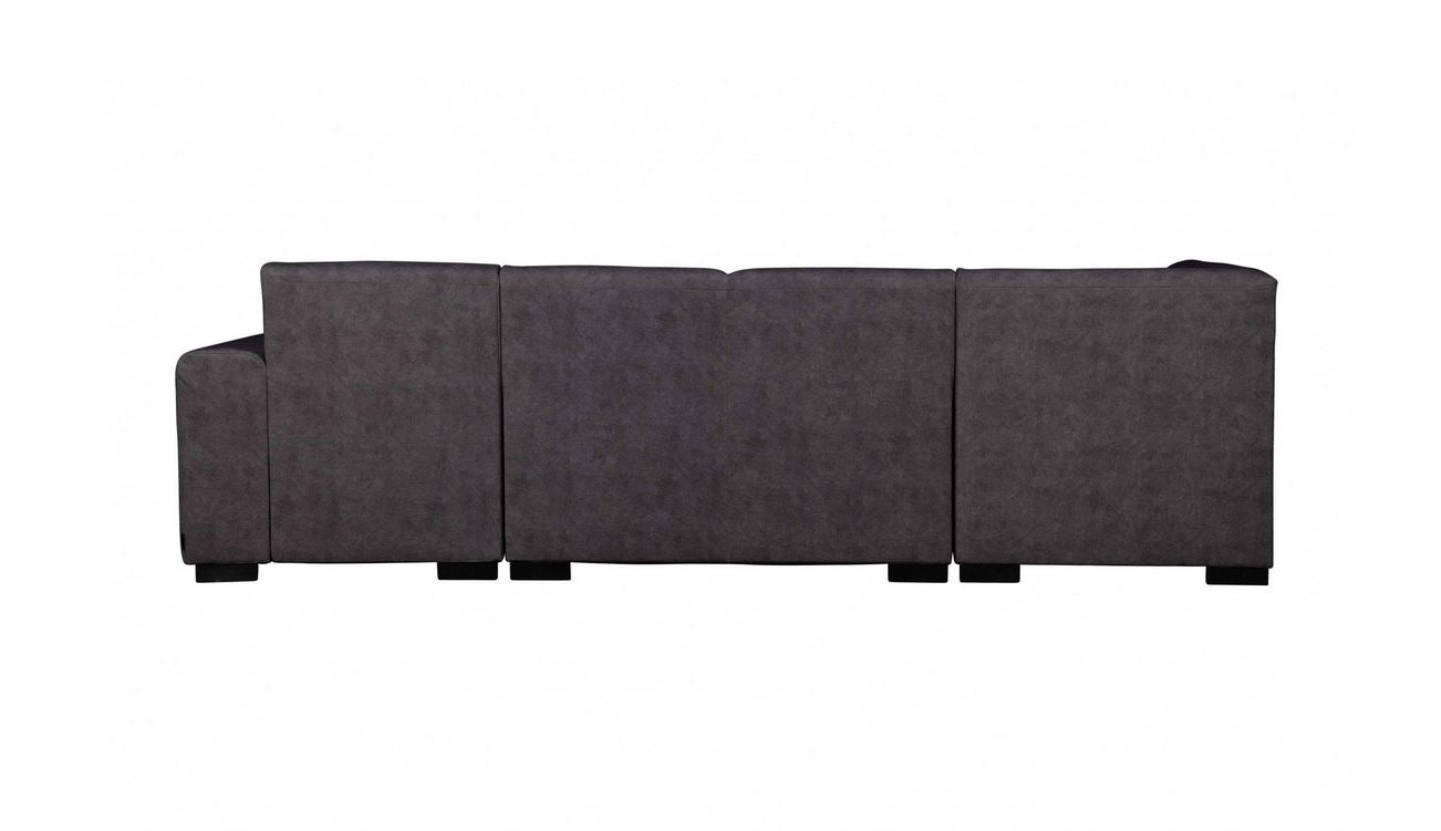 Wohnlandschaft 297x163 cm Grau Struktur U-Form B-Ware