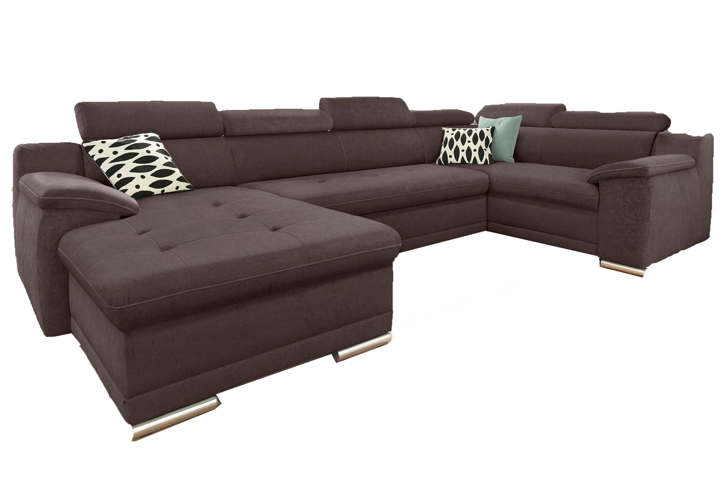 Wohnlandschaft ★ 336cm Schlaffunktion Braun Luxus Microfaser B-Ware