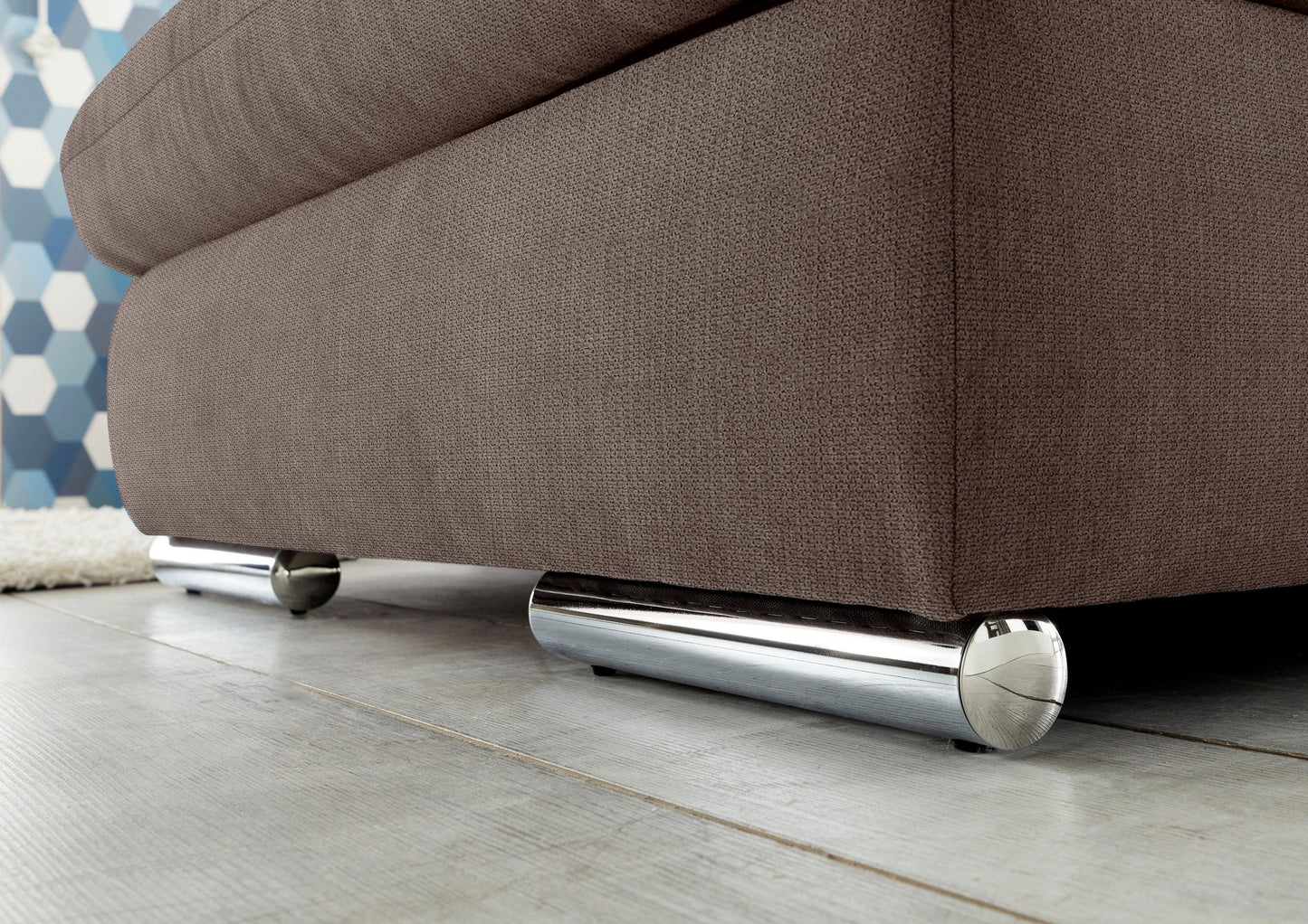 Ecksofa Taupe Federkern, Sitztiefenverstellung, set one by Musterring SO4100.