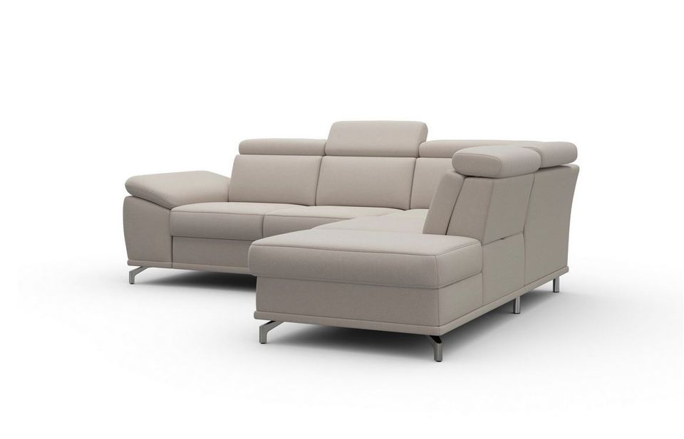 Ecksofa 274x230 cm Creme Beige Federkern Sitztiefenverstellung B-Ware