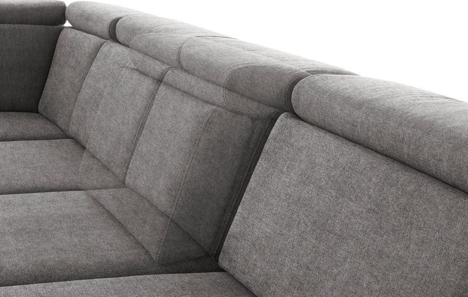 Wohnlandschaft 367x243 cm Dunkelbraun Federkern B-Ware