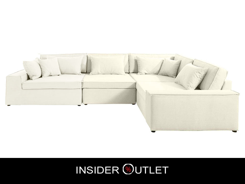 Ecksofa Joreen OTL 360x260 cm Baumwollmix Creme Weiß LeGer Beige B-Ware