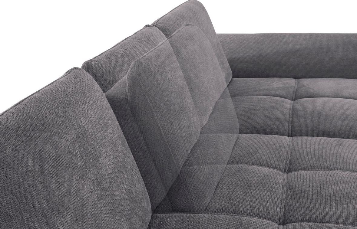 Ecksofa Grau mit Federkern, Sitztiefenverstellung und Armteilverstellung in Luxus-Microfaser Costello, jetzt reduziert im Angebot online bestellen.