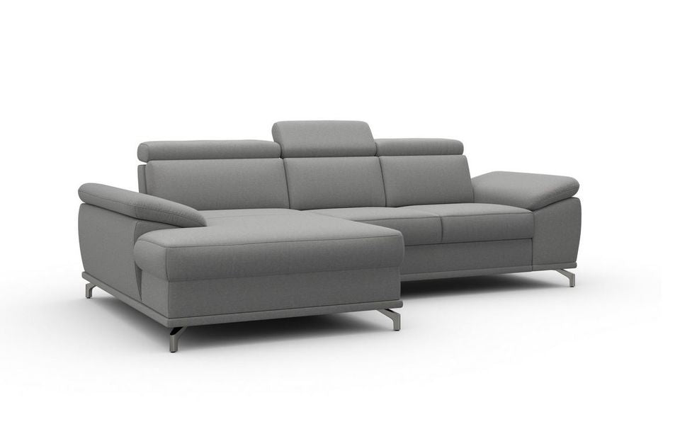 Ecksofa 295x180cm Grau Schlaffunktion Bettkasten Federkern Microfaser B-Ware