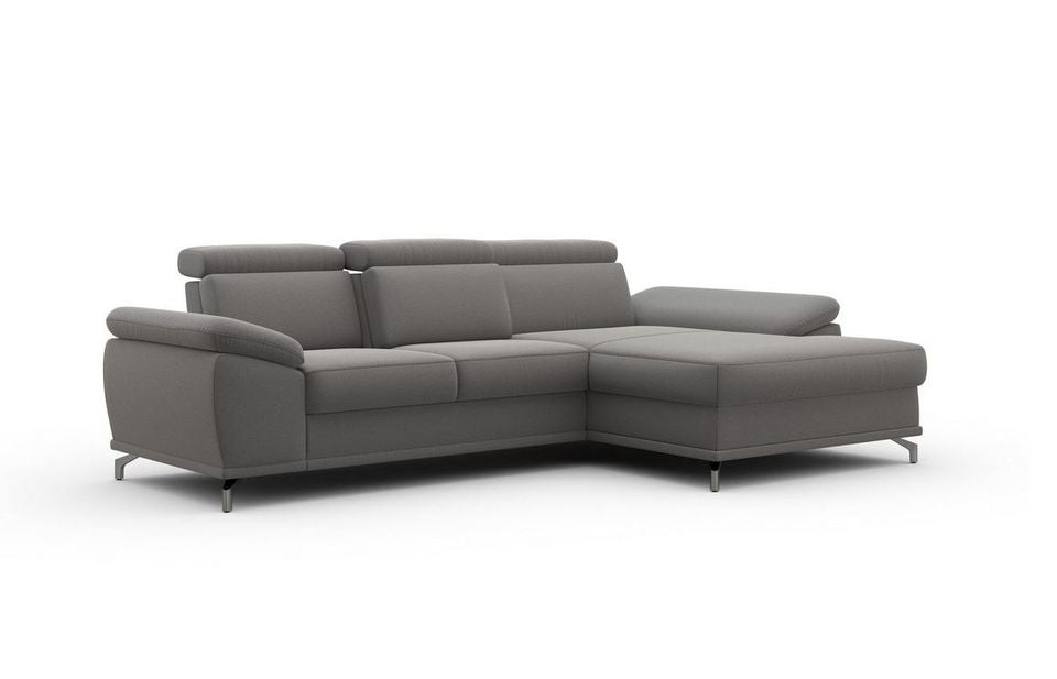 Ecksofa 295x180cm Grau Schlaffunktion Bettkasten Federkern B-Ware