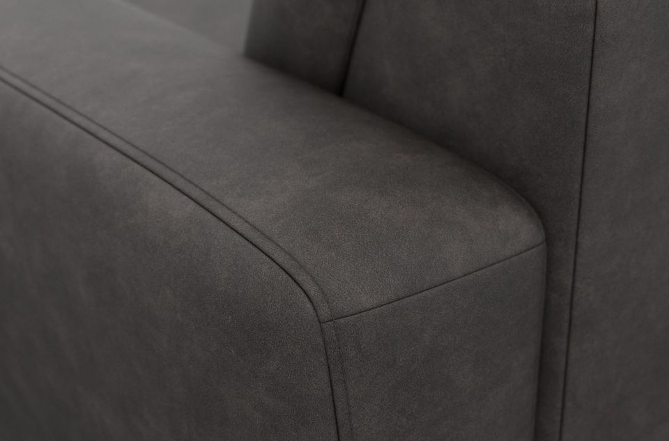 Ecksofa ★ 258x226cm Grau Anthrazit Lederoptik Schwarz B-Ware