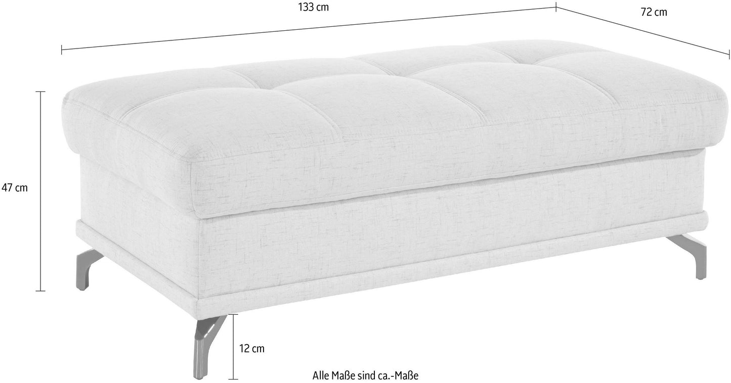 Ecksofa + Hocker 301x176cm Grau Federkern, Sitztiefenverstellung B-Ware OTR