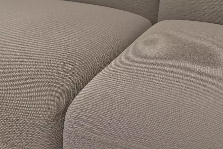 Sofa Avellino dunkelbeige, braun Rückenverstellung, Armteilverstellung im Skandi Design.