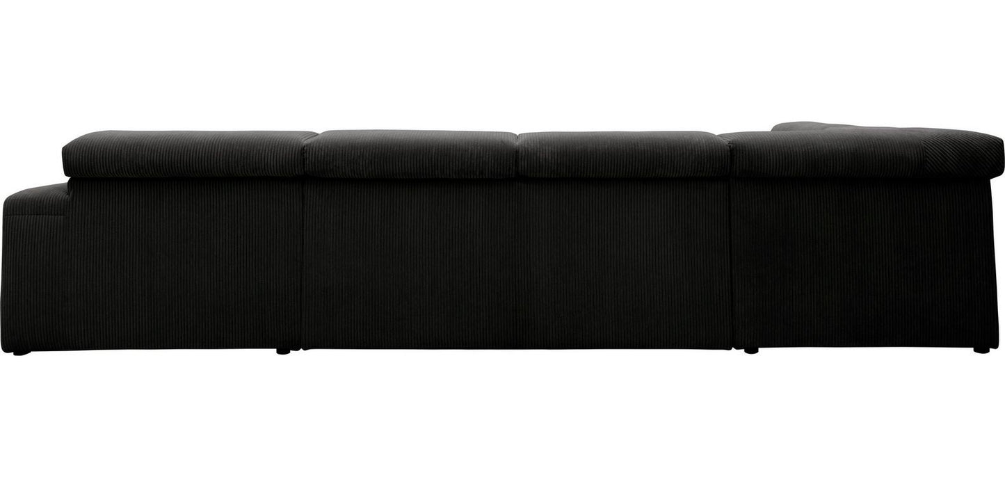 Wohnlandschaft Cord Grau U-Form Cordsofa 359x228 cm B-Ware