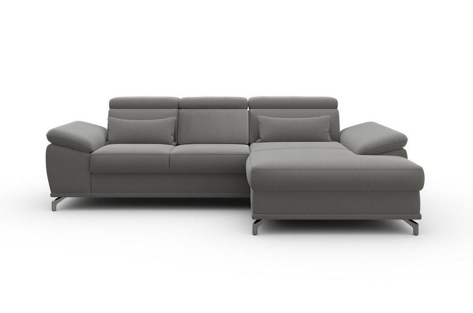 Ecksofa 295x180cm Grau Schlaffunktion Bettkasten Federkern B-Ware
