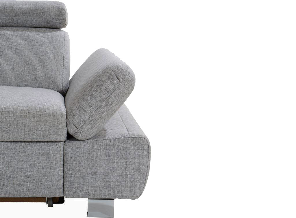 Ecksofa in grau mit Schlaffunktion und Bettkasten Sofa Happy, Couch sofort lieferbar.