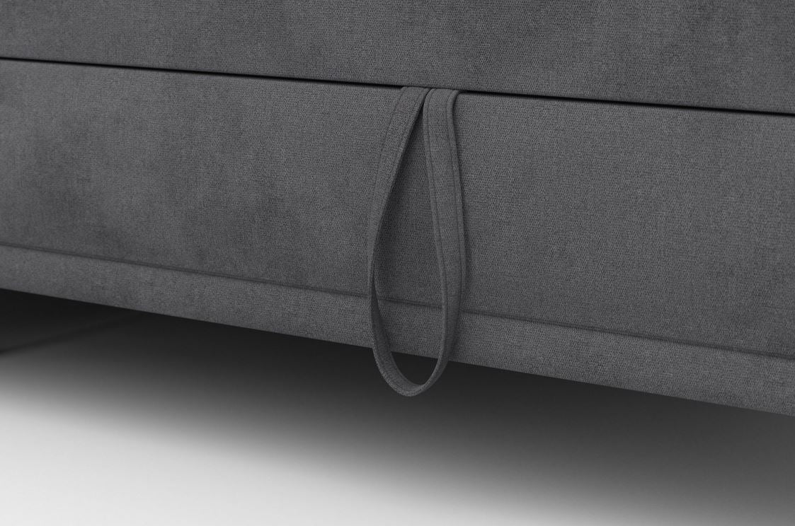 Ecksofa in Grau mit Schlaffunktion, Bettkasten, Federkern und Sitztiefenverstellung, Couch Cabrio in Microfaser.