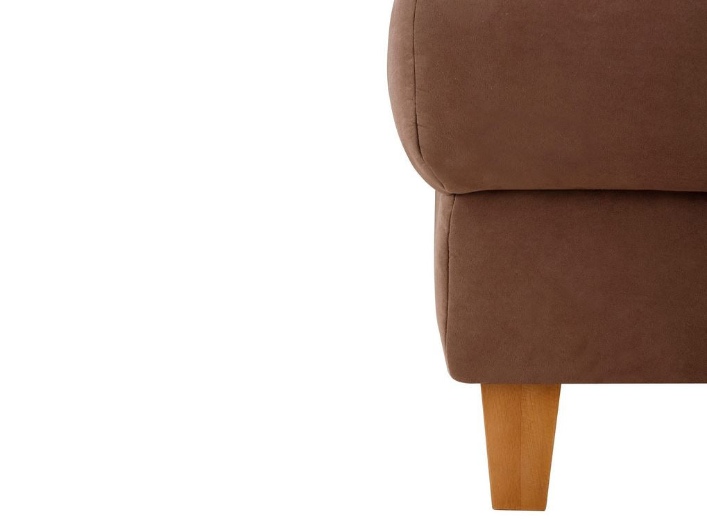 Schicke Wohnlandschaft, Sofa Palmera mit Schlaffunktion und Federkern in pflegeleichtem Microfaser in braun, u-form ist jetzt sofort verfügbar.
