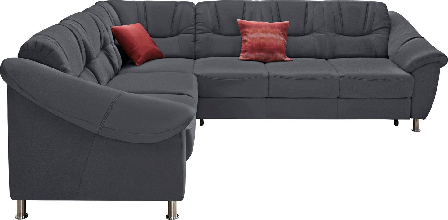 Ecksofa Salsa in Grau mit Schlaffunktion, Federkern in Luxus-Microfaser jetzt reduziert im Angebot kaufen.