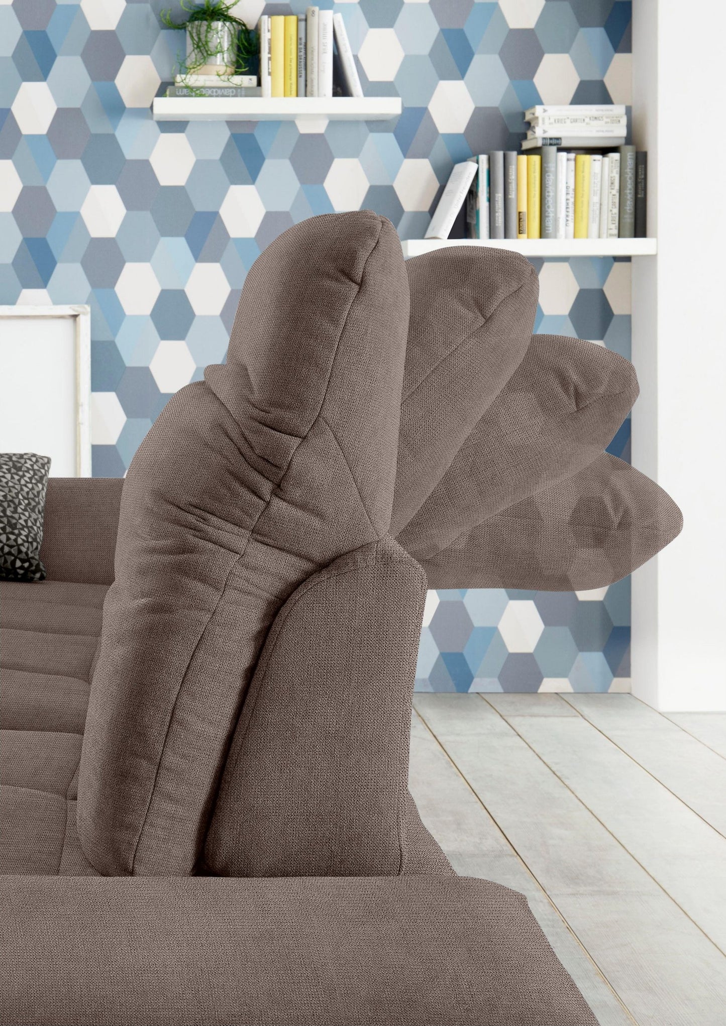 Ecksofa Taupe Federkern, Sitztiefenverstellung, set one by Musterring SO4100 und Kopfteilverstellung sofort lieferbar.