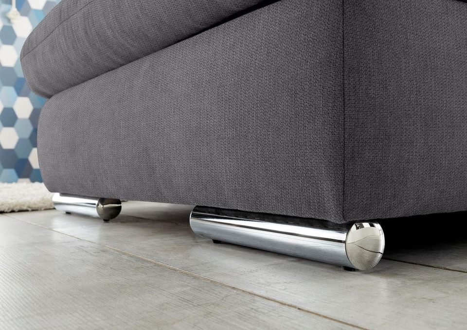 Wohnlandschaft inkl. Hocker Musterring SO4100 Grau 365cm Bettfunktion B-Ware