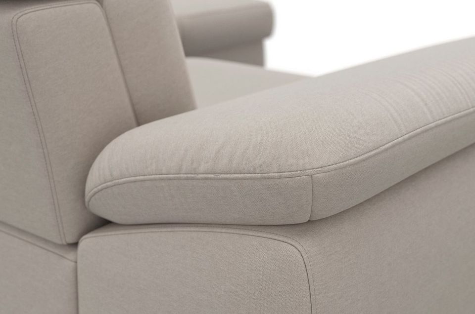 Ecksofa 274x230 cm Creme Beige Federkern Sitztiefenverstellung B-Ware