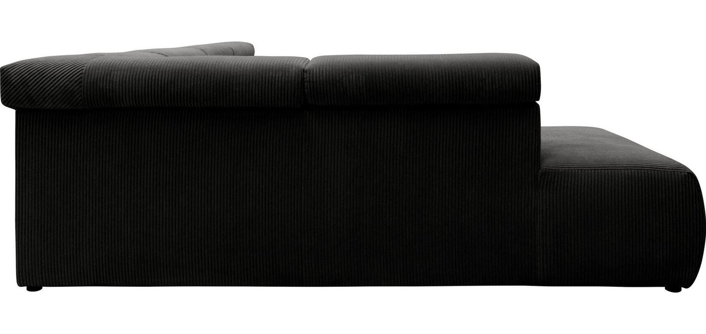 Wohnlandschaft Cord Grau U-Form Cordsofa 359x228 cm B-Ware