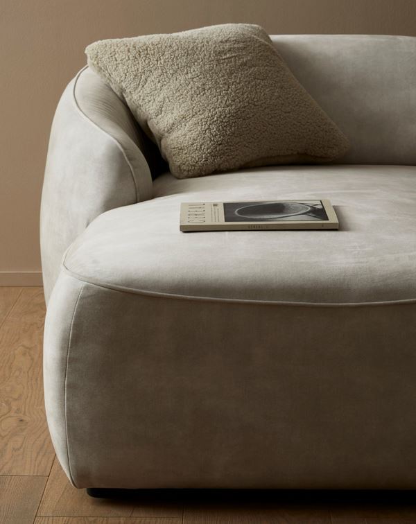 Ecksofa ❤ 255x170 cm Samt Beige LeGer B-Ware