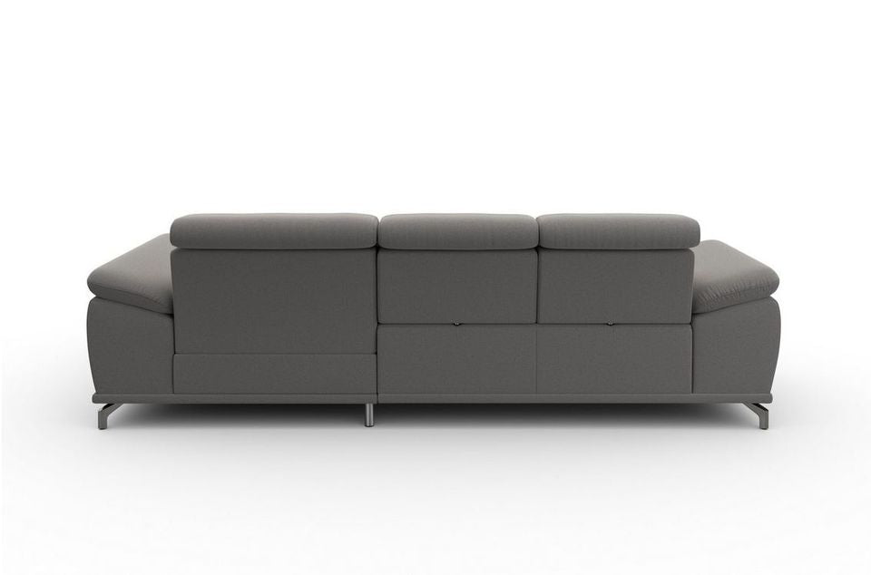 Ecksofa 295x180cm Grau Schlaffunktion Bettkasten Federkern B-Ware