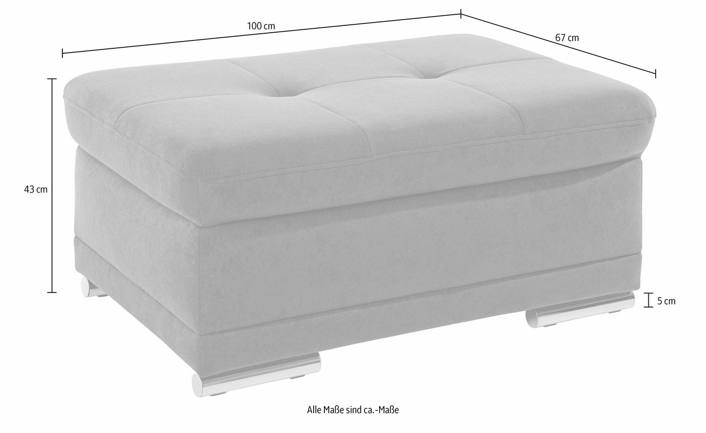 Hocker Andiamo in Schwarz in pflegeleichtem Softlux Kunstleder mit Andiamo.