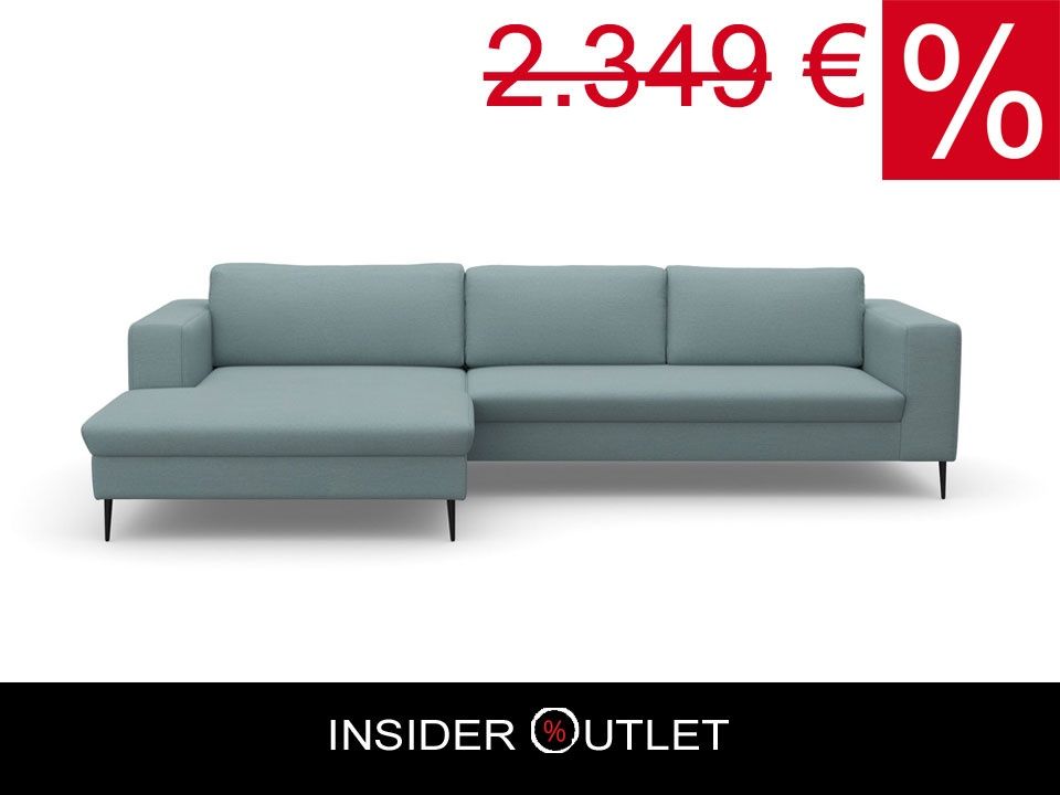 Ecksofa 274x230 cm Mint Blau B-Ware