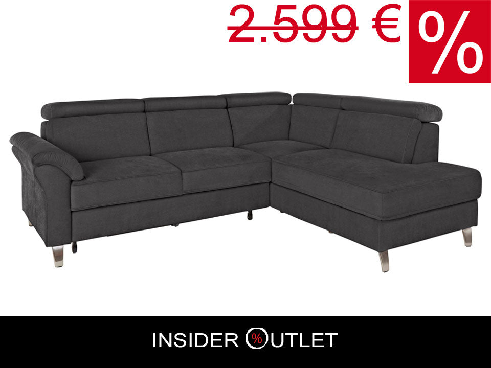Ecksofa ❤ 245x194cm Grau Schlaffunktion Bettkasten Federkern B-Ware