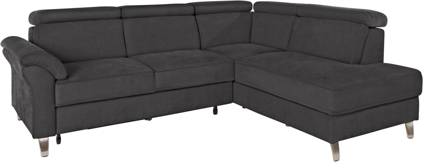 Ecksofa ❤ 245x194cm Grau Schlaffunktion Bettkasten Federkern B-Ware