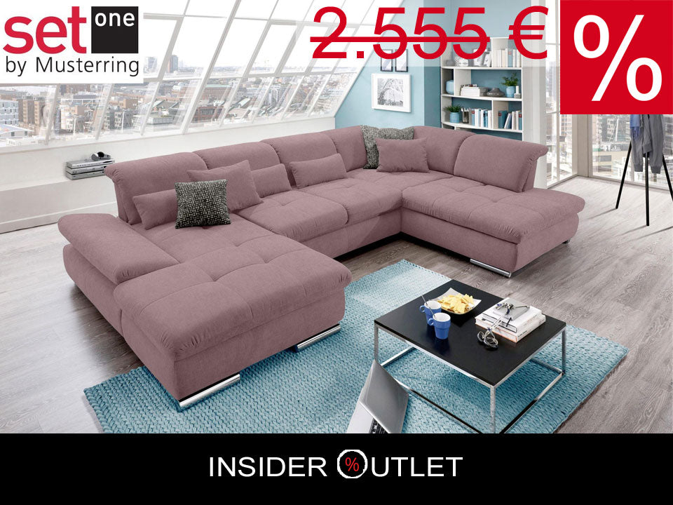 Wohnlandschaft 365 cm Musterring SO4100 Flieder Rosa B-Ware