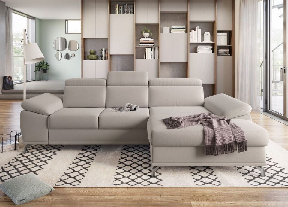 Ecksofa ★ Beige 295x180 cm Federkern Sitztiefenverstellung B-Ware