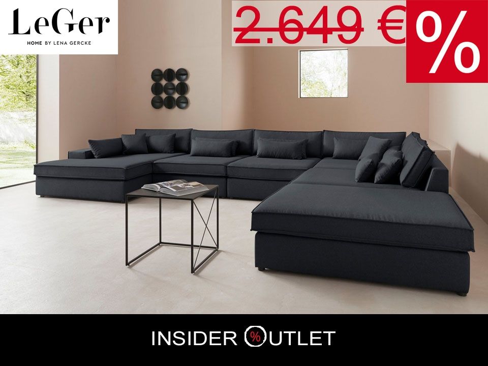 XXL Wohnlandschaft Joreen 460x330cm Anthrazit Grau U Form B-Ware