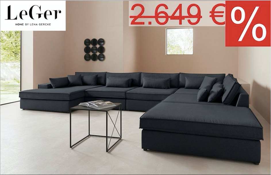 XXL Wohnlandschaft Joreen 460x330cm Anthrazit Grau U Form B-Ware