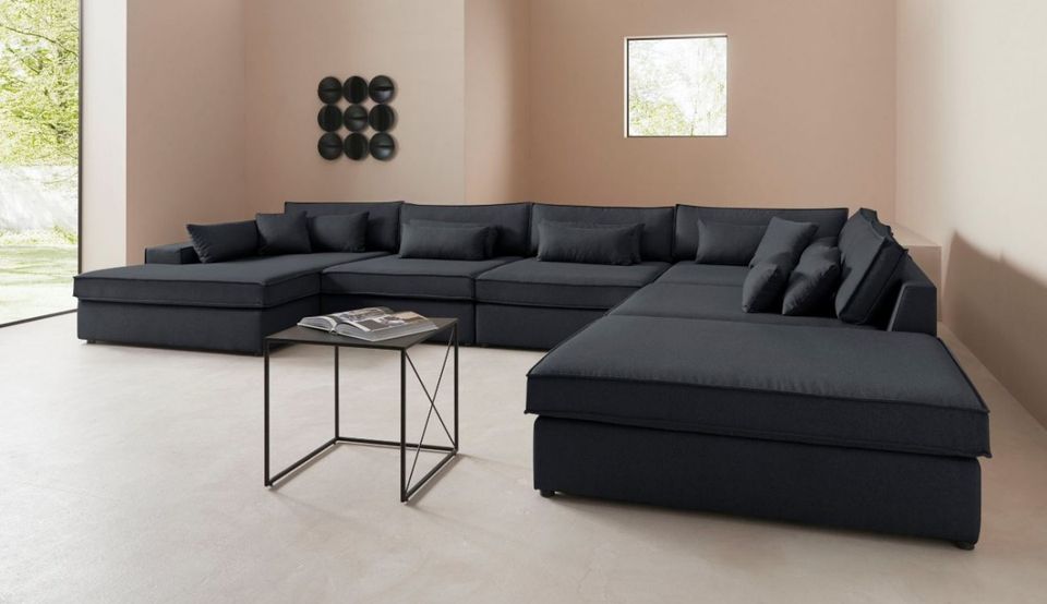 XXL Wohnlandschaft Joreen 460x330cm Anthrazit Grau U Form B-Ware