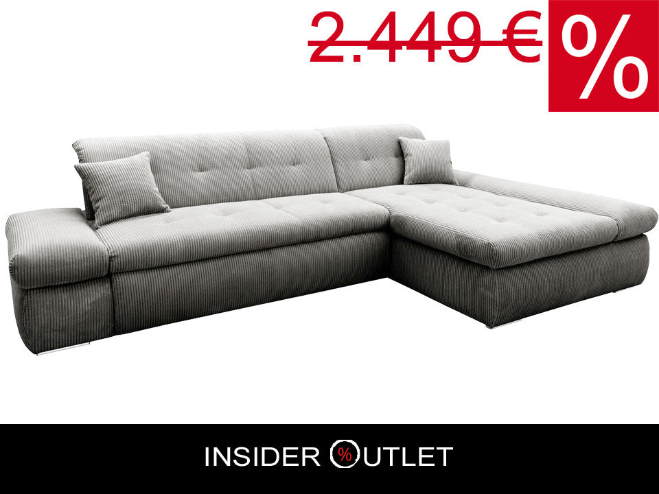 XL Ecksofa 300x172cm Grau Weiß high quality Bettfunktion Schlaffunktion Moric