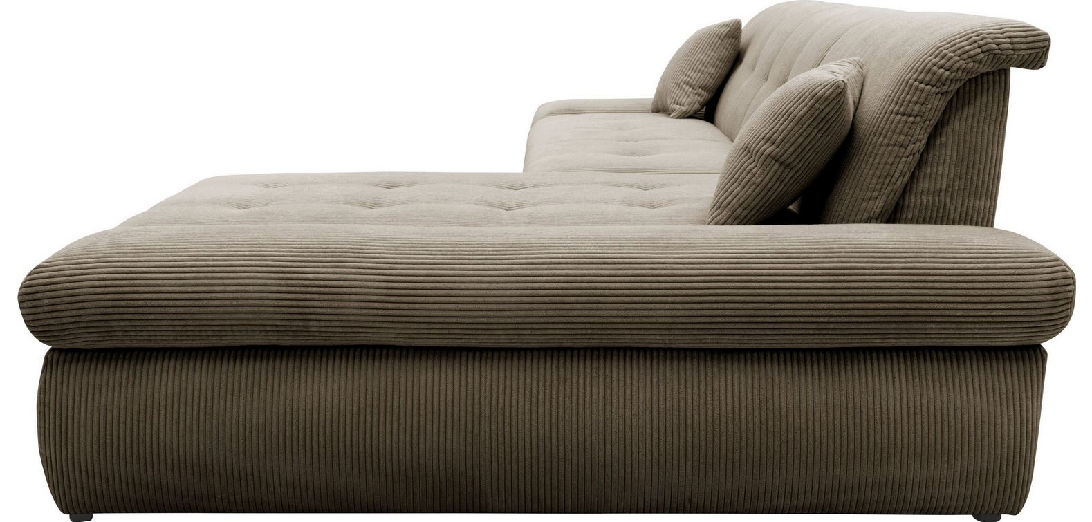 Ecksofa Moric Dunkelbeige, Schlamm, Taupe Cordsofa online bestellen.