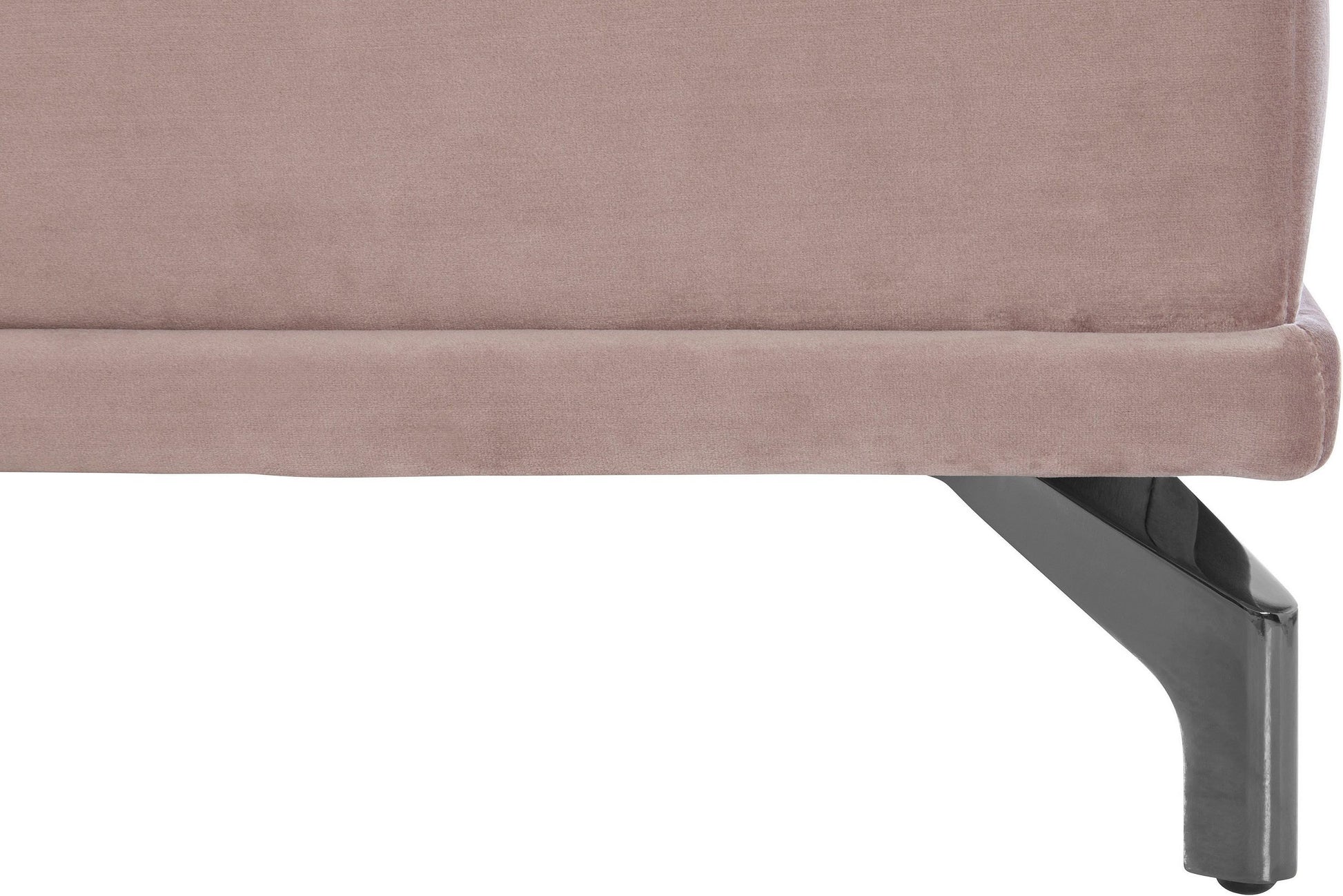 Wohnlandschaft Samt Beige mit Schlaffunktion, Bettkasten, Federkern und Sitztiefenverstellung im Skandi Design mit filgranen Füßen, SofalandschaftCostello.