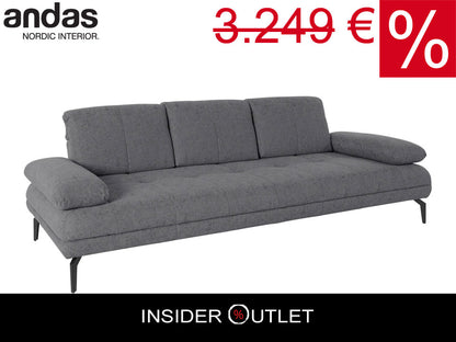 Designer Sofa 3-Sitzer 251 cm Grau Couch  B-Ware