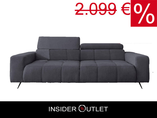 Sofa 3-Sitzer 238 cm Grau Luxus-Microfaser Couch
