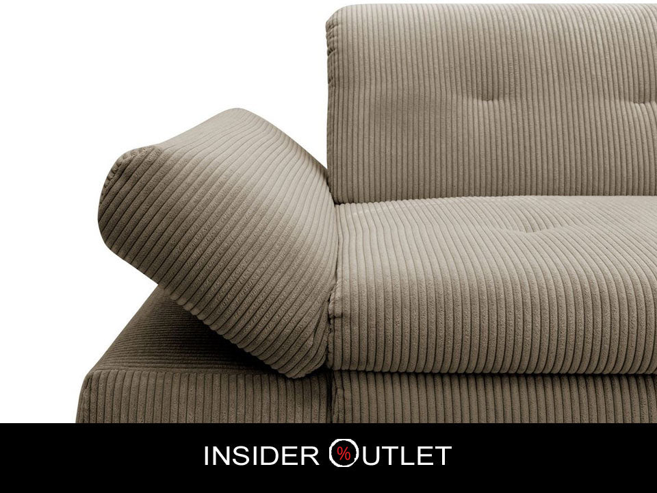 Ecksofa Moric Dunkelbeige, Schlamm, Taupe Cordsofa online kaufen.