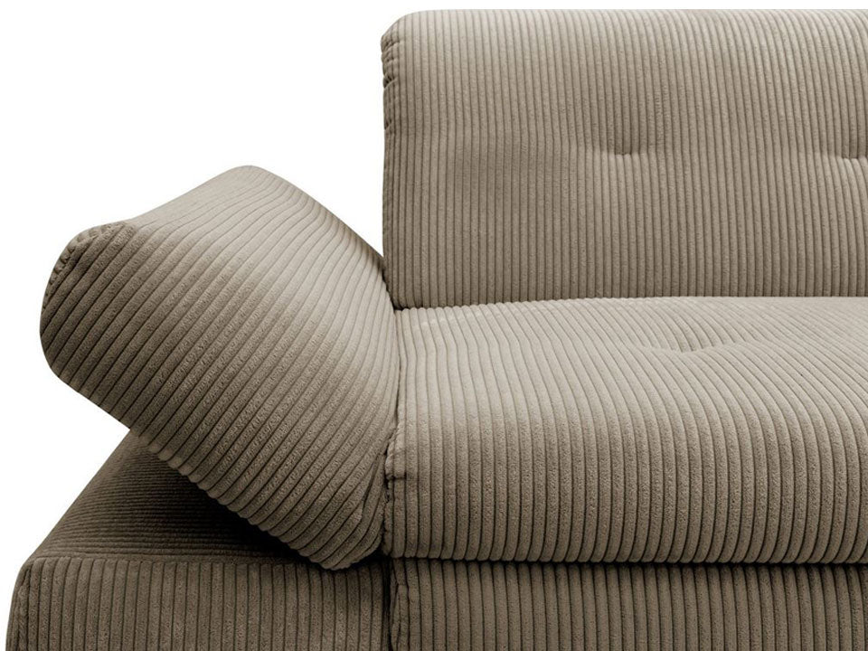 Ecksofa Moric Dunkelbeige, Schlamm, Taupe Cordsofa online kaufen.