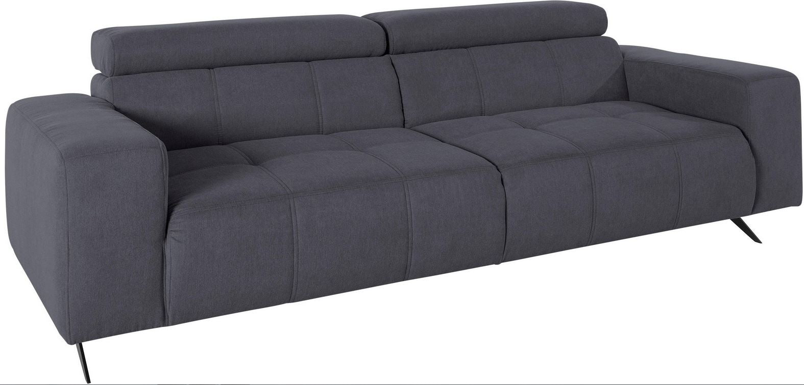 Die Sofa Garnitur Trento besteht aus 2 Stück 2-Sitzer in pflegeleichter Luxus-Microfaser in Grau Couch.