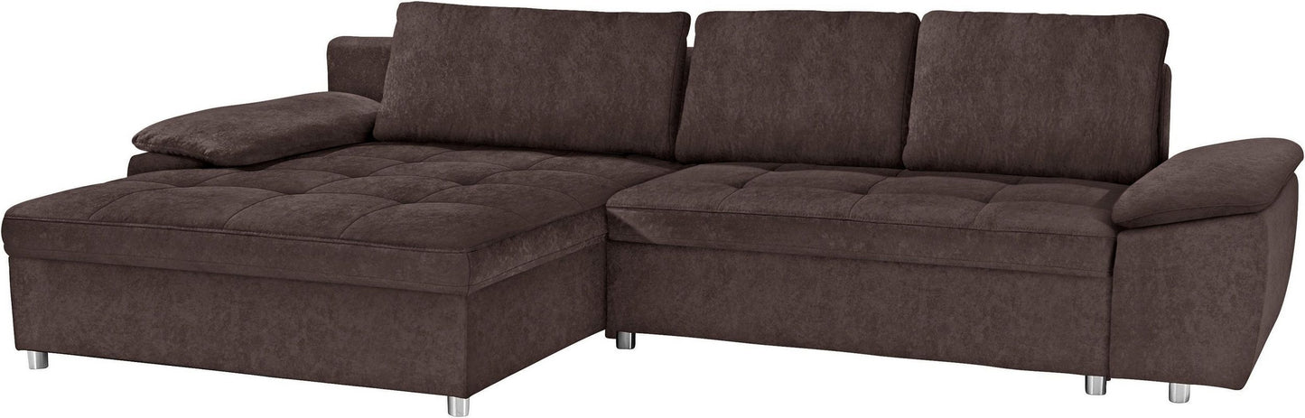 Ecksofa 290x163cm Braun Schlaffunktion Bettkasten Federkern B-Ware