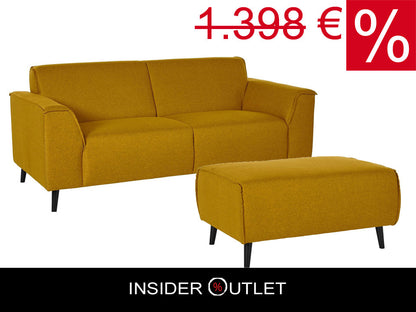 2,5 Sitzer ❤ Sofa Amora 193x90 cm Gelb Senf Sofa Couch Federkern. 