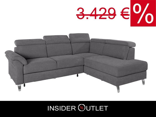 Ecksofa ❤ 245x194cm Grau Schlaffunktion Bettkasten Federkern B-Ware