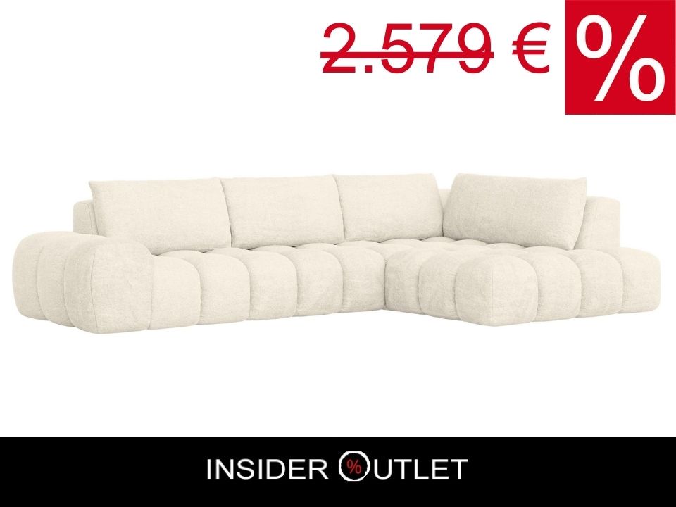 Mega Big Ecksofa in Creme Beige Wolkensofa Cloud reduziert im Angebot online kaufen, Couch Azita.