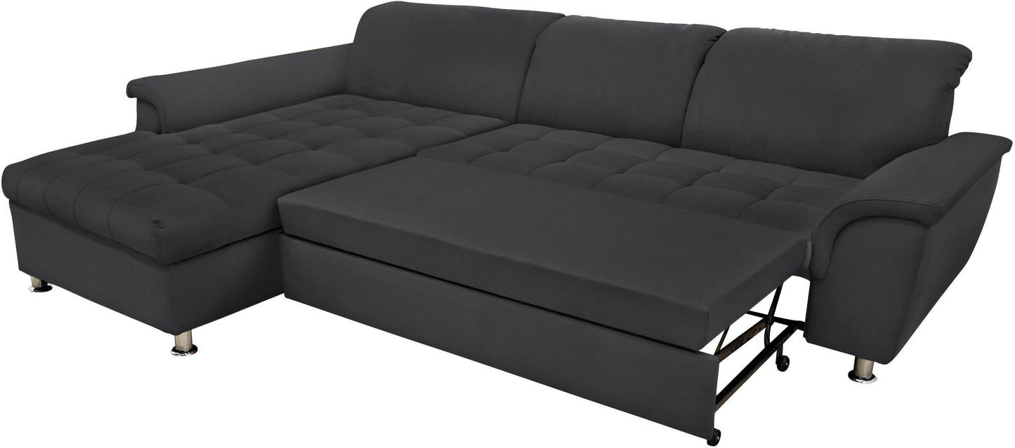 Ecksofa grau 278x162cm Schlaffunktion Bettkasten B-Ware